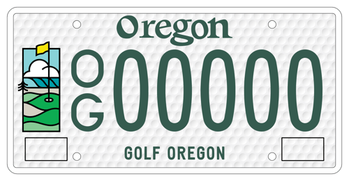 Golf Oregon License Plate