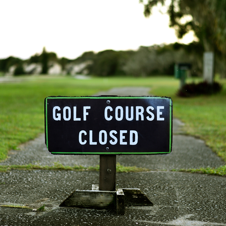 Course closed sign